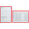 Insteekhoes, magnetisch, PET-folie, A4 horizontaal/verticaal, rood, 5 stuks