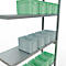Insteekstelling MULTIplus250 Express - aanbouwsectie - B 1300 x D 400 x H 3000 mm - 7 legborden - draagvermogen 250 kg - staal - verzinkt