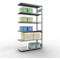 Insteekstelling MULTIplus250 Express - aanbouwsectie - B 1300 x D 500 x H 2500 mm - 6 legborden - draagvermogen 250 kg - staal - verzinkt
