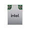 Rechteckiges Intel-Funkmodul mit silberner Metallabdeckung und zwei kleinen grünen Anschlussplattformen.