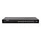 Schwarzer 24-Port Gigabit-Netzwerk-Switch von Intellinet mit zwei SFP-Ports vor weißem Hintergrund.