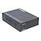 Schwarzer Gigabit Ethernet Medienkonverter von Intellinet mit DC 5V Stromanschluss auf weißem Hintergrund.
