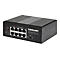 Schwarzer 8-Port-Gigabit-Ethernet-Switch mit PoE Passthrough. Oben und unten dunkelgraue Streifen. AnschlÃ¼sse fÃ¼r LAN-Kabel. Intellinet-Logo und Produktbezeichnung.