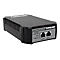 Schwarzer Gigabit Ultra PoE Injektor mit zwei Ethernet-AnschlÃ¼ssen und LED-Anzeigen auf weiÃŸem Hintergrund. Aufschrift: INTELLINET.