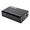 Schwarzer Intellinet Gigabit Ultra PoE Splitter mit USB-C Ausgang vor weißem Hintergrund.