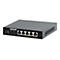Schwarzer Intellinet 5-Port PoE+ Gigabit-Switch mit RJ45-Anschlüssen auf weißem Hintergrund.