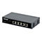Ein grauer Intellinet 5-Port Gigabit-Switch mit PoE-Passthrough vor weißem Hintergrund.