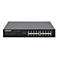 Schwarzer 16-Port Gigabit Ethernet Switch von Intellinet mit LED-Anzeigen und Anschlüssen auf weißem Hintergrund.