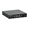 Schwarzer Intellinet Netzwerk-Switch mit vier LAN-Ports und einem SFP-Steckplatz auf weißem Hintergrund.