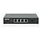 Schwarzer Intellinet Netzwerk-Switch mit vier RJ45-Ports und einem SFP-Slot vor weißem Hintergrund.