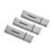 Trois clés USB argentées avec l'impression (Intenso) sur fond blanc.