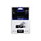 USB-Stick in Verpackung, Marke Intenso, 8 GB. Schwarzer und silberner Stick, transparente Verpackung.
