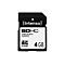 Schwarze Intenso SDHC-Speicherkarte mit 4 GB Speicherkapazität auf weißem Hintergrund.