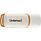 Beige USB-Stick mit braunen Akzenten. Der Schriftzug (Intenso) ist prominent zu sehen.