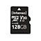 Carte microSD noire avec lettrage blanc Intenso, V30, XC I 3, Classe 10, 128 Go.