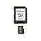 SD-Kartenadapter und Micro-SD-Karte von Intenso, Details der Beschriftung erkennbar.