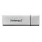 Silberner USB-Stick mit Aufdruck '(Intenso)'.