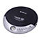 Runder, schwarzer Denver MP3-CD-Player mit silberner Blende und Bedienknöpfen auf weißem Hintergrund.