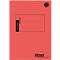 Cahier de registre Ursus rouge avec champ de registre noir, texte Ursus, logo, & "Approved by Format".