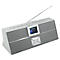 Grey radio with display and antenna. The BBC Lounge Weltradio logo is visible on the display.