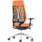 Interstuhl Bürostuhl JoyceIS3, Synchronmechanik, Armlehnen, FlexGrid-Lordosenstütze, Netzrücken, Flachsitz, schwarz/orange