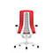 Interstuhl Bürostuhl PUREis3, verstellbare Armlehnen, 3D-Auto-Synchronmechanik, Muldensitz, Polster-Netzrücken, feuerrot/weiß