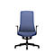 Interstuhl bureaustoel PUREis3, vaste armleuningen, 3D auto-synchroonmechanisme, kuipzitting, gestoffeerde rug, kobaltblauw/zwart