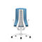 Interstuhl bureaustoel PUREis3, vaste armleuningen, 3D auto-synchroonmechanisme, kuipzitting, gestoffeerde rug, pastelblauw/wit