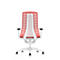 Interstuhl bureaustoel PUREis3, verstelbare armleuningen, 3D auto-synchroonmechanisme, kuipzitting, gazen rugleuning, vuurrood/wit