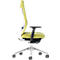 Interstuhl chaise de bureau JOYCE is3, mécanisme synchrone, accoudoirs, soutien lombaire FlexGrid, dossier résille, assise plate, gris clair/vert maïs