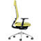 Interstuhl chaise de bureau JOYCE is3, mécanisme synchrone, accoudoirs, soutien lombaire FlexGrid, dossier résille, assise plate, noir/vert maïs