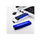 Blauer USB-Stick mit Tastatur und Metall-Schlaufe, neben einem Laptop und einem weiteren Stick. Auf dem Stick steht "DATASHUR PRO+ C".