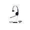 Schwarzes Headset mit Mikrofon, Bügel und Ohrpolster. USB-Kabel und Steuerung sind zu sehen.