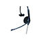Dunkelgraues Headset, mit Mikrofon und Ohrpolster, Kabel. Auf dem Bügel steht 'Jabra'.