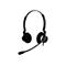 Schwarzes Jabra-Headset mit Ohrpolstern und Mikrofonarm. Das Jabra-Logo ist auf einem Bügel sichtbar.