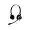 Schwarzes Jabra-Headset mit Ohrpolstern, Mikrofon und Bügel.