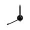 Schwarzes Jabra-Headset mit Mikrofon auf weißem Hintergrund.
