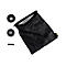 Schwarze Jabra-Tasche mit KopfhÃ¶rer-Ohrpolstern und Jabra-Logo, auf weiÃŸem Hintergrund.