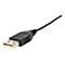 Nahaufnahme eines schwarzen USB-Kabels mit USB-A-Stecker.