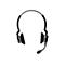 Schwarzes Headset mit Mikrofon. Die Ohrmuscheln sind mit silbernen Akzenten versehen. Das Headset ist freigestellt.