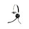 Schwarzes Headset mit Mikrofon, BÃ¼gel und OhrbÃ¼gel, vor weiÃŸem Hintergrund.
