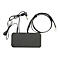 Schwarzes Jabra-Headset mit Kabeln und Anschlüssen. Der rechteckige zentrale Teil ist mit dem Jabra-Logo versehen.
