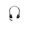 Schwarzes Headset mit Mikrofon auf weißem Hintergrund.