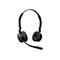 Schwarzes Jabra-Headset mit Bügel und Mikrofon, vor weißem Hintergrund.