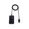 Schwarze Jabra USB-Steuereinheit mit Kabel, Mikrofontaste, Lautstärkereglern und Anruftaste auf weißem Grund.