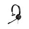 Casque noir avec microphone sur fond blanc.