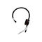 Casque noir avec microphone sur fond blanc.
