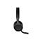 Casque Jabra noir avec bandeau et micro, sur fond blanc. Logo clairement visible.