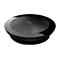 Haut-parleur Jabra noir et rond avec une surface perforée et des boutons de contrôle.
