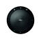 Schwarzes, rundes Jabra Konferenzsystem. Es hat Tasten, Mikrofon-, Bluetooth-, und Batterie-Icons.